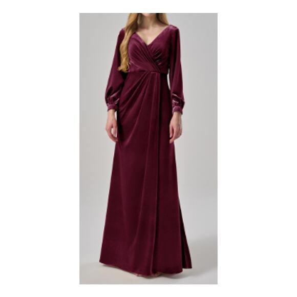 FORMAL PARTY AW 14 1x Plus Burgundy Gala Borage Velvet  maxi dress New b47 - Picture 1 of 10